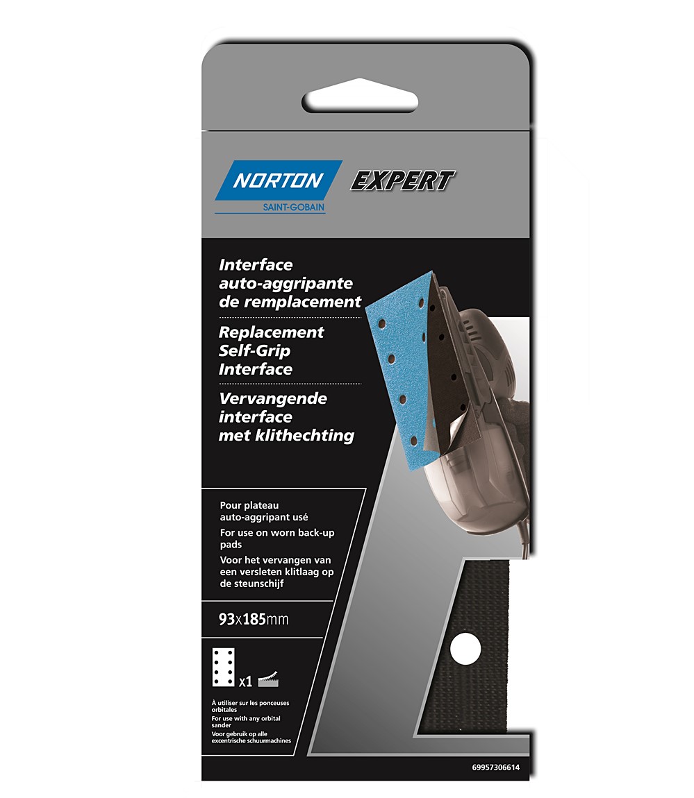 Kit remplacement de plateau ponceuse rectangle 93x185mm - NORTON